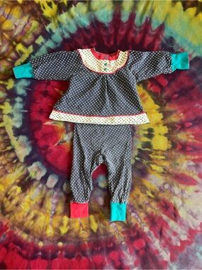 Vintage 90s Gymboree Polka Dot Pant Set 100% Cotton Retro Baby